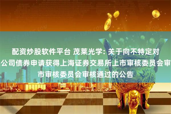 配资炒股软件平台 茂莱光学: 关于向不特定对象发行可转换公司债券申请获得上海证券交易所上市审核委员会审核通过的公告