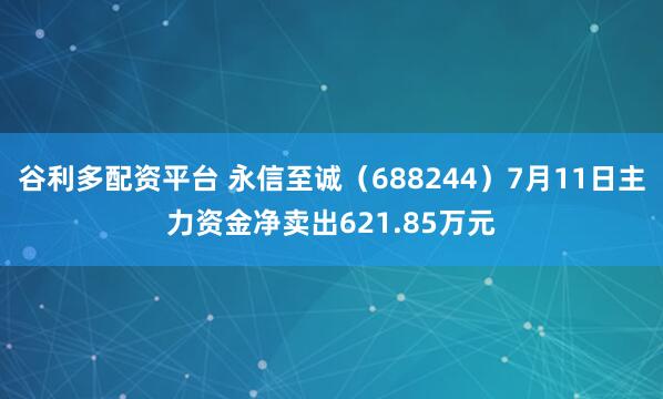 谷利多配资平台 永信至诚（688244）7月11日主力资金净卖出621.85万元