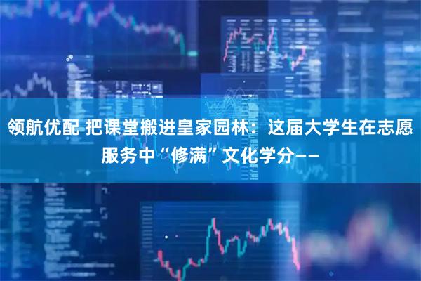 领航优配 把课堂搬进皇家园林：这届大学生在志愿服务中“修满”文化学分——